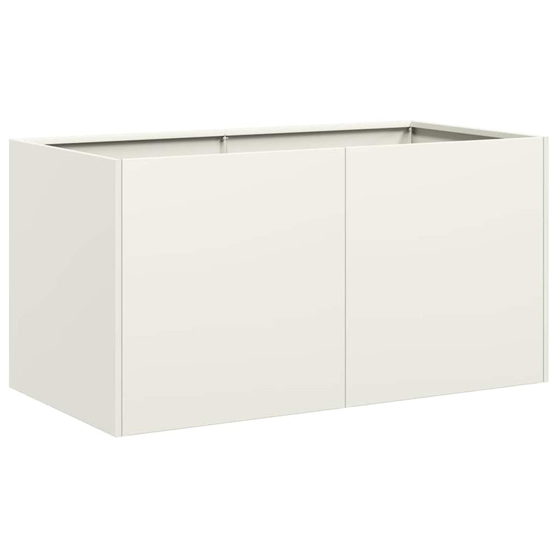 Afbeelding laden in galerijviewer, Vidaxl plantenbak 80x40x40 cm koudgewalst staal wit
