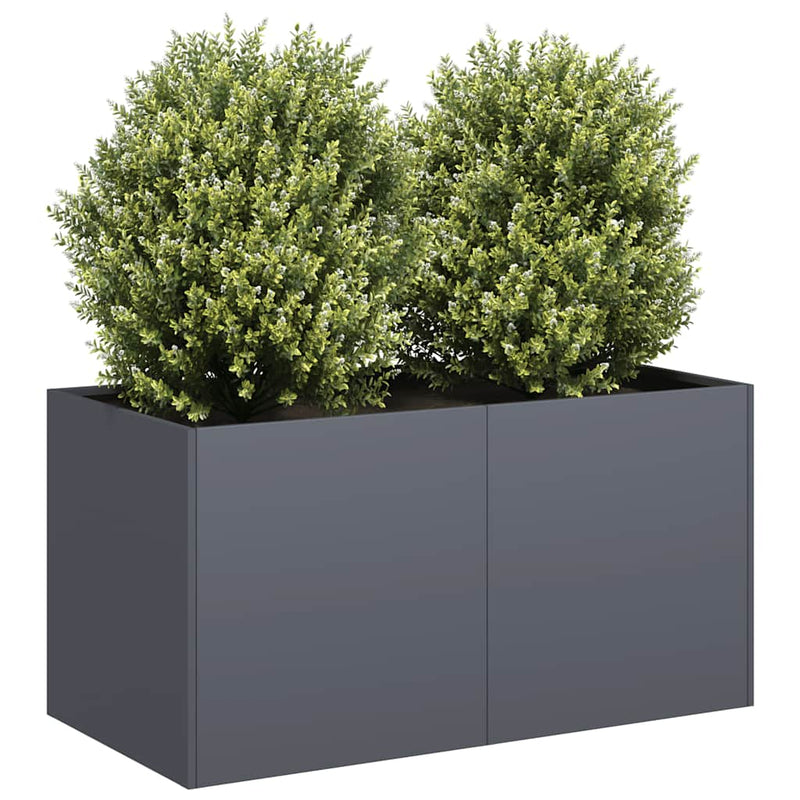 Afbeelding laden in galerijviewer, Vidaxl plantenbak 80x40x40 cm koudgewalst staal antracietkleurig
