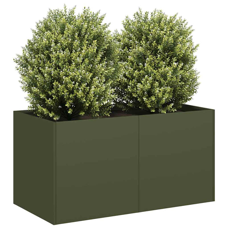 ギャラリービューアに画像をロードする, Vidaxl plantenbak 80x40x40 cm koudgewalst staal olijfgroen
