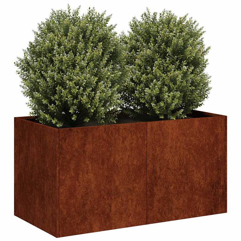 Afbeelding laden in galerijviewer, Vidaxl plantenbak roestig 80x40x40 cm weervast staal
