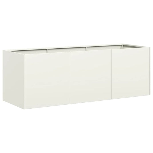 Vidaxl plantenbak 120x40x40 cm koudgewalst staal wit