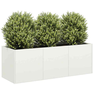 Vidaxl plantenbak 120x40x40 cm koudgewalst staal wit