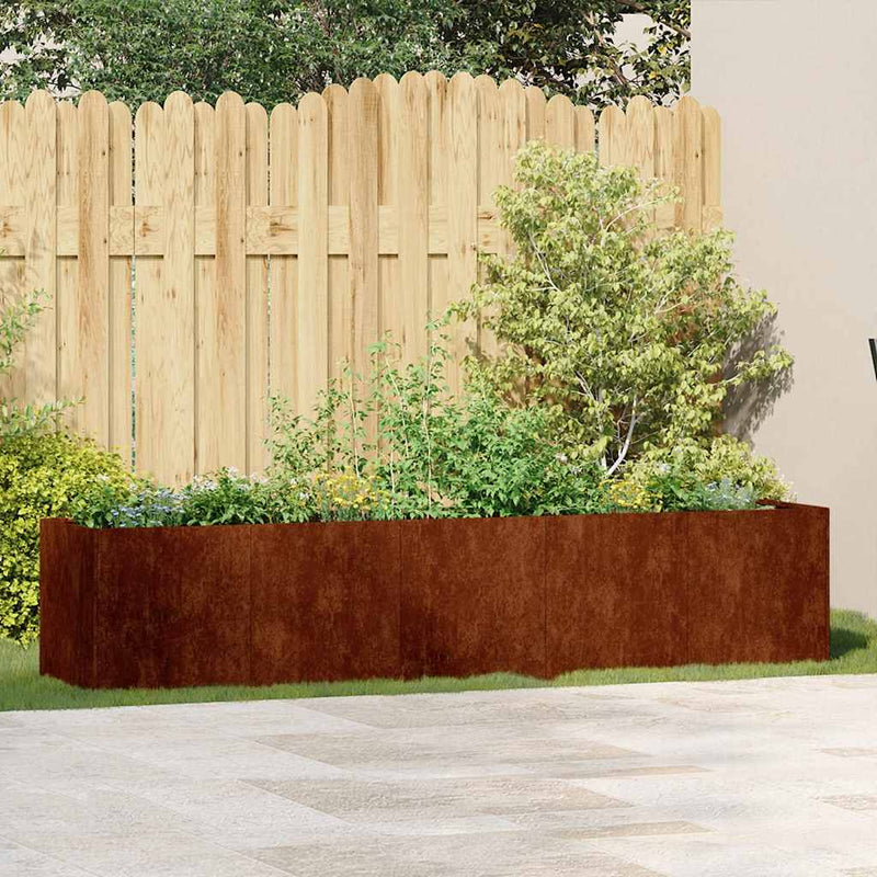 Afbeelding laden in galerijviewer, Vidaxl plantenbak roestig 200x40x40 cm weervast staal
