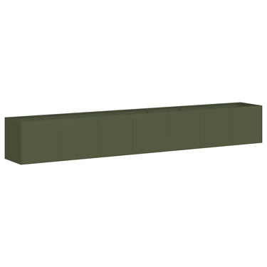 Vidaxl plantenbak 280x40x40 cm koudgewalst staal olijfgroen