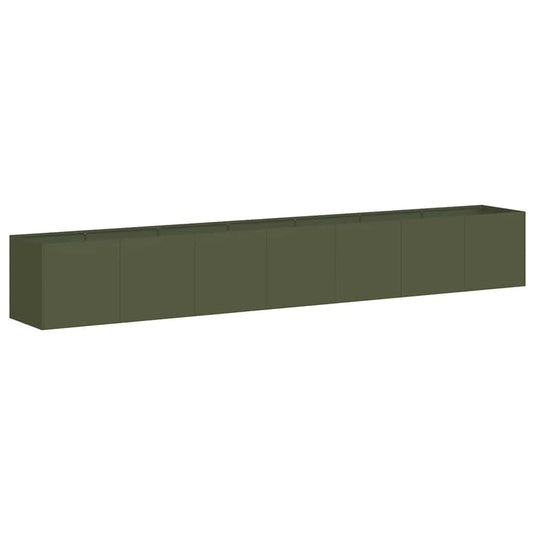 Vidaxl plantenbak 280x40x40 cm koudgewalst staal olijfgroen
