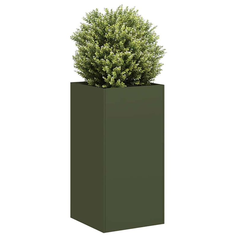 ギャラリービューアに画像をロードする, Vidaxl plantenbak 40x40x80 cm koudgewalst staal olijfgroen
