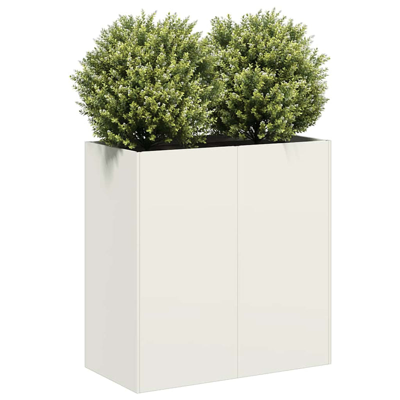 ギャラリービューアに画像をロードする, Vidaxl plantenbak 40x40x80 cm koudgewalst staal wit
