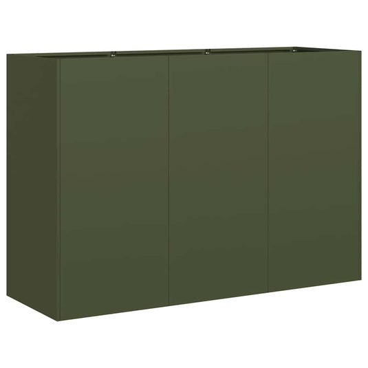 Vidaxl plantenbak 120x40x80 cm koudgewalst staal olijfgroen