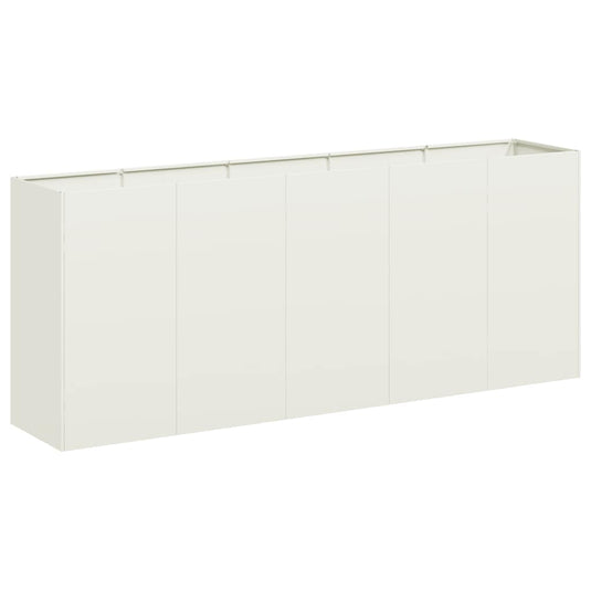 Vidaxl plantenbak 200x40x80 cm koudgewalst staal wit