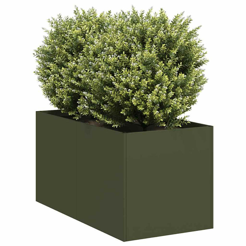ギャラリービューアに画像をロードする, Vidaxl plantenbak 40x80x40 cm koudgewalst staal olijfgroen
