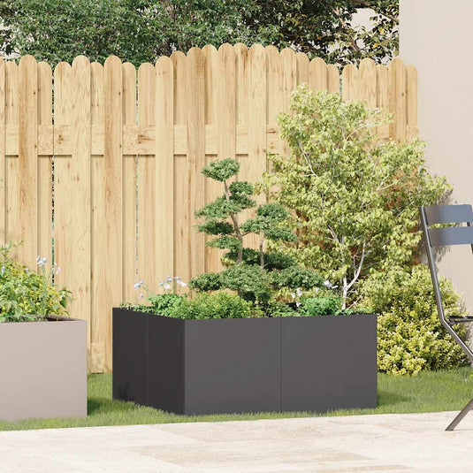 Vidaxl plantenbak 80x80x40 cm koudgewalst staal zwart