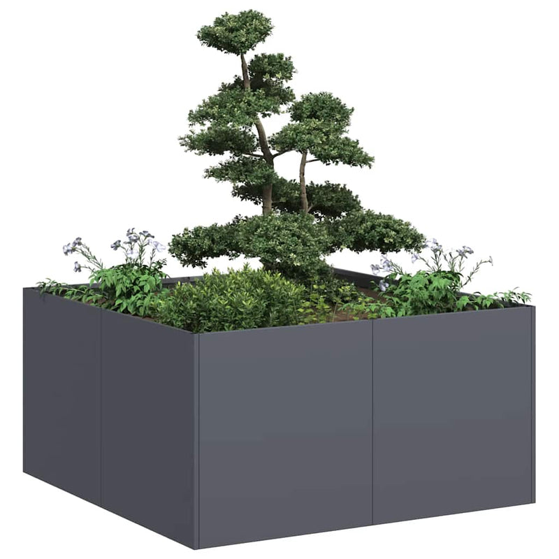 ギャラリービューアに画像をロードする, Vidaxl plantenbak 80x80x40 cm koudgewalst staal antracietkleurig
