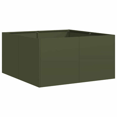 Vidaxl plantenbak 80x80x40 cm koudgewalst staal olijfgroen