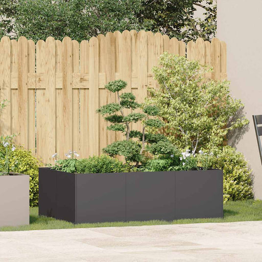 Vidaxl plantenbak 120x80x40 cm staal zwart