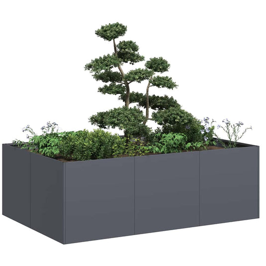Vidaxl plantenbak 120x80x40 cm staal antracietkleurig