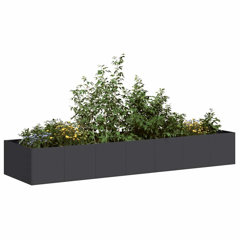 Afbeelding laden in galerijviewer, Vidaxl plantenbak 280x80x40 cm staal zwart
