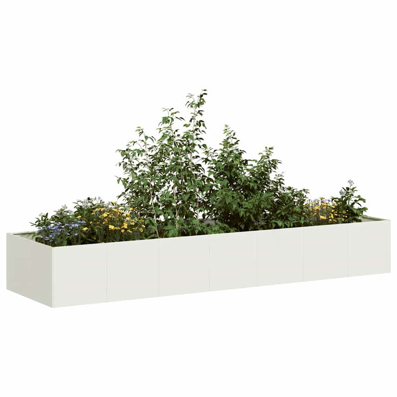 Afbeelding laden in galerijviewer, Vidaxl plantenbak 280x80x40 cm staal wit
