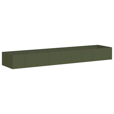 Vidaxl plantenbak 360x80x40 cm staal olijfgroen