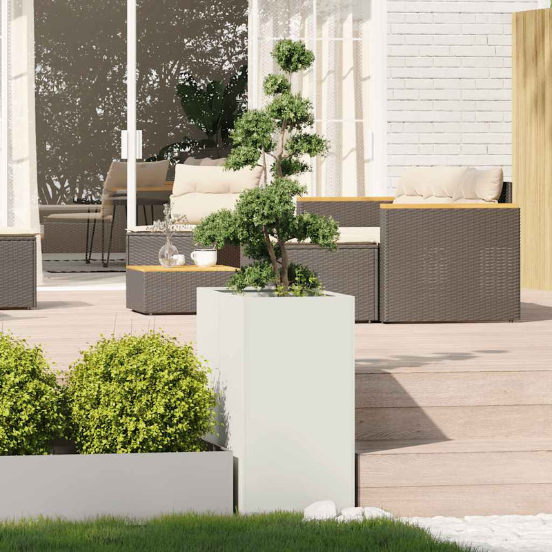 Afbeelding laden in galerijviewer, Vidaxl plantenbak 40x80x80 cm staal wit
