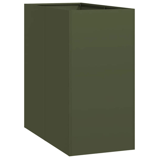 Vidaxl plantenbak 40x80x80 cm staal olijfgroen