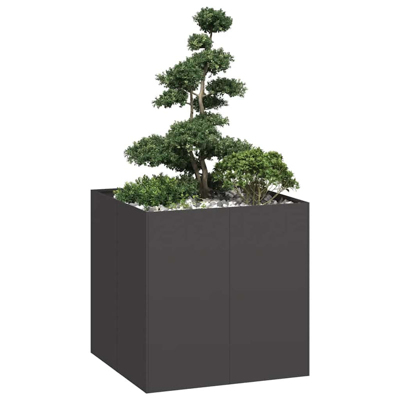 Afbeelding laden in galerijviewer, Vidaxl plantenbak 80x80x80 cm staal zwart
