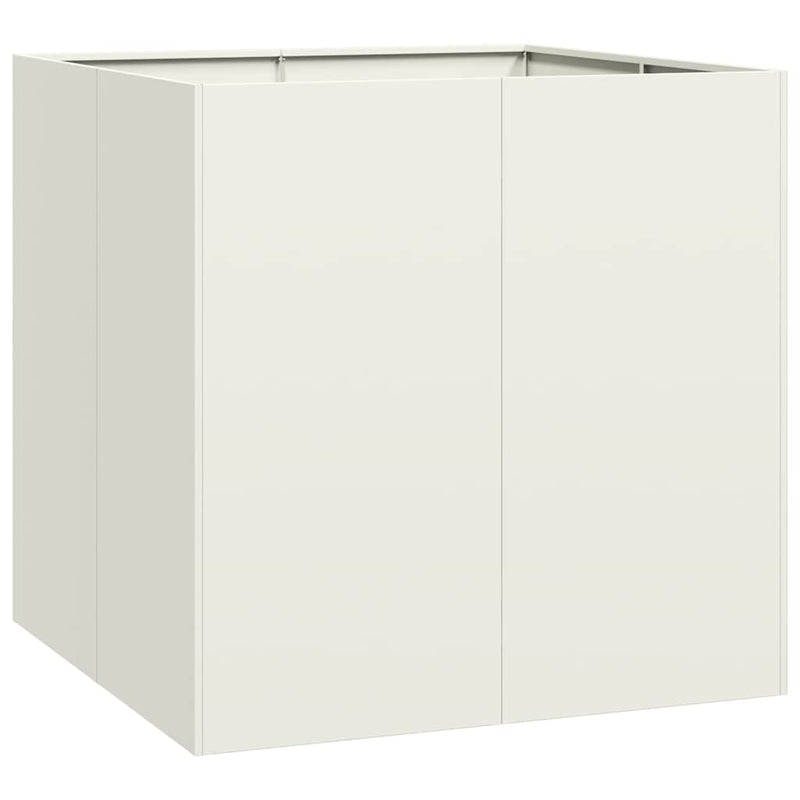 Afbeelding laden in galerijviewer, Vidaxl plantenbak 80x80x80 cm staal wit
