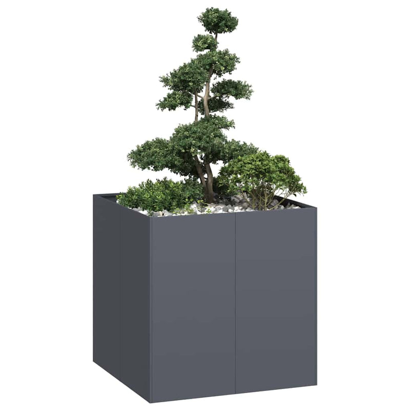 Afbeelding laden in galerijviewer, Vidaxl plantenbak 80x80x80 cm staal antracietkleurig
