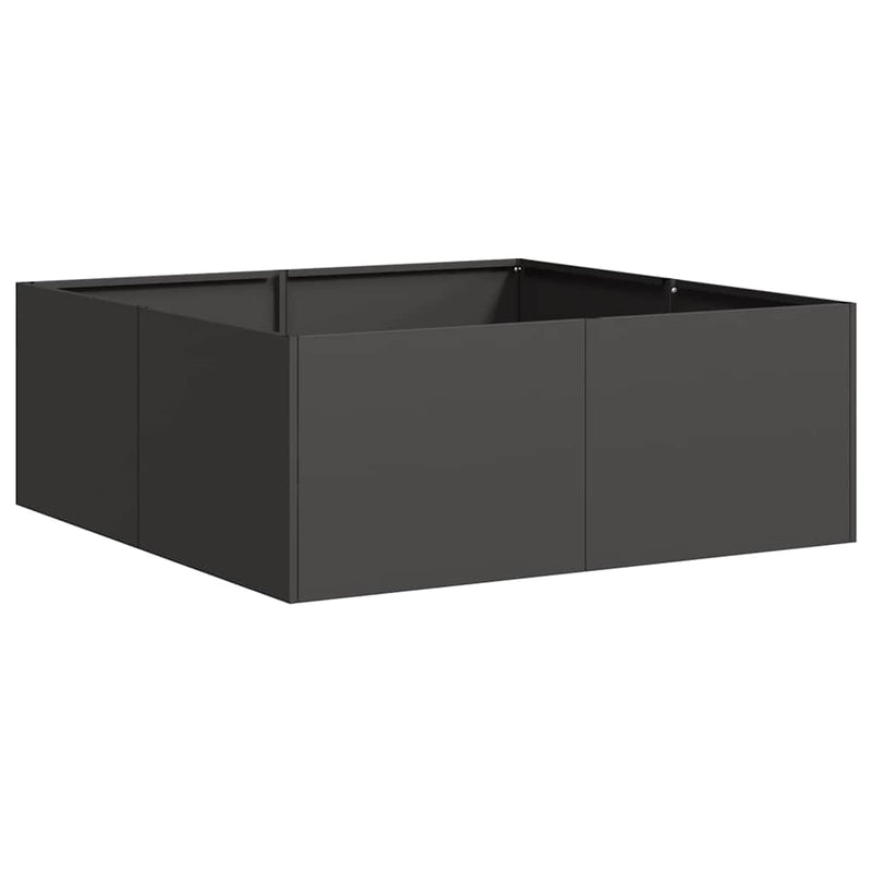 Afbeelding laden in galerijviewer, Vidaxl plantenbak 80x80x30 cm staal zwart
