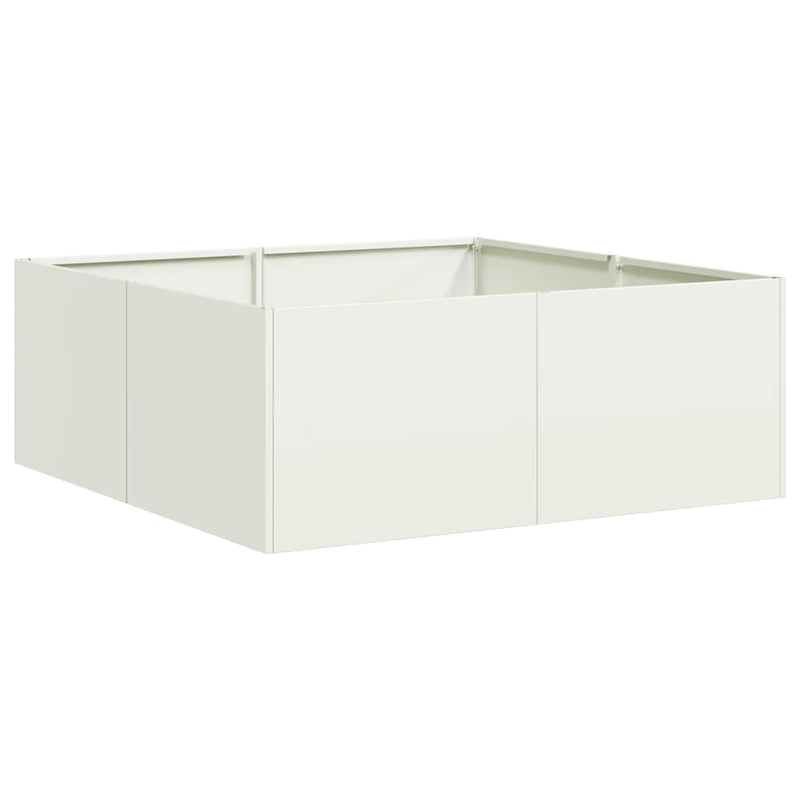 Afbeelding laden in galerijviewer, Vidaxl plantenbak 80x80x30 cm staal wit
