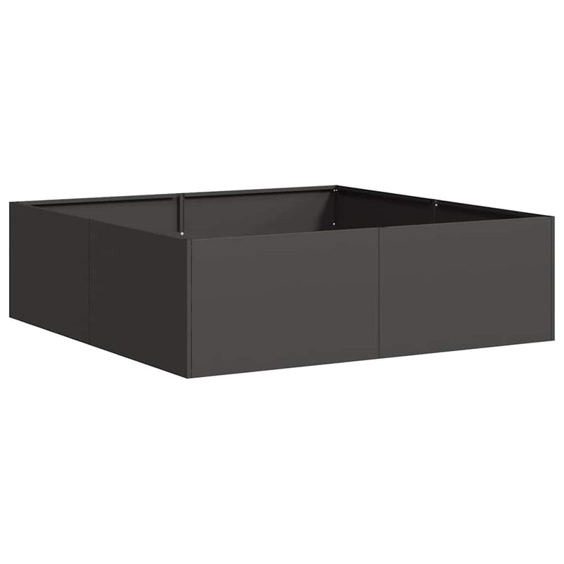 Afbeelding laden in galerijviewer, Vidaxl plantenbak 100x100x30 cm staal zwart
