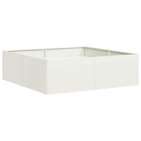 Vidaxl plantenbak 100x100x30 cm staal wit