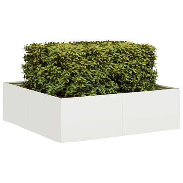 Vidaxl plantenbak 100x100x30 cm staal wit