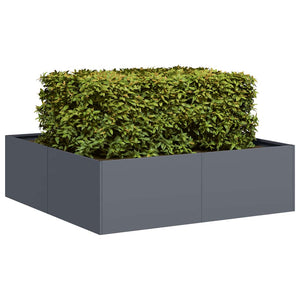 Vidaxl plantenbak 100x100x30 cm staal antracietkleurig