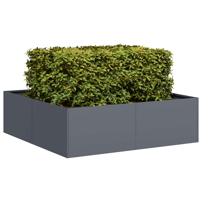 ギャラリービューアに画像をロードする, Vidaxl plantenbak 100x100x30 cm staal antracietkleurig
