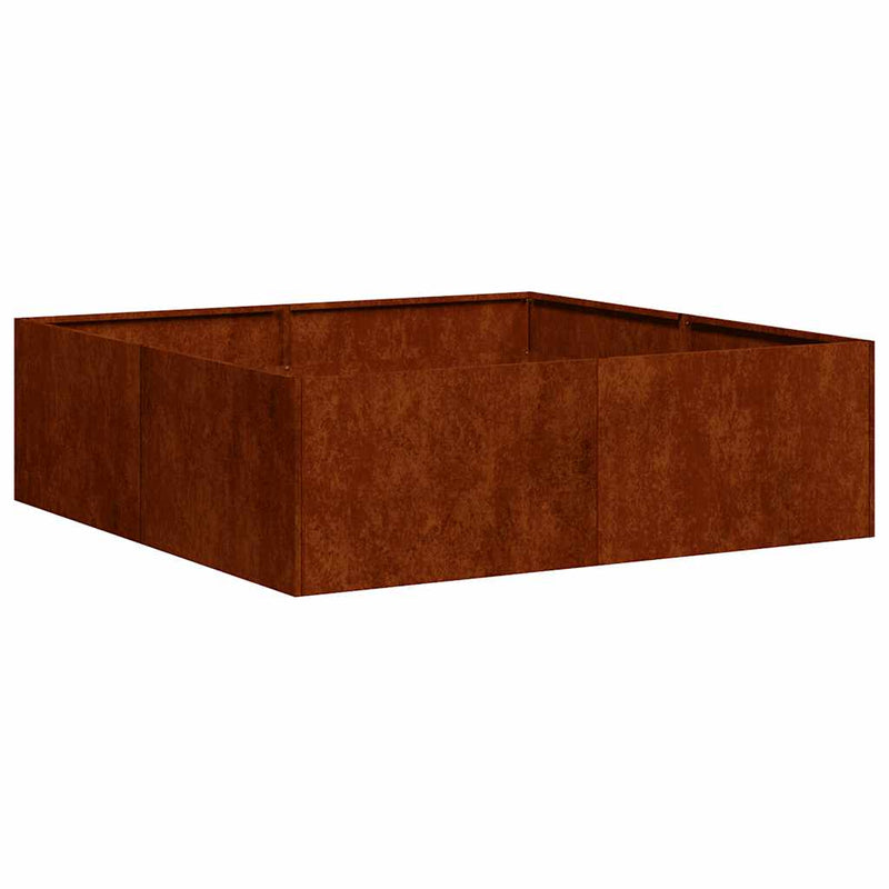 Afbeelding laden in galerijviewer, Vidaxl plantenbak roestig 100x100x30 cm weervast staal
