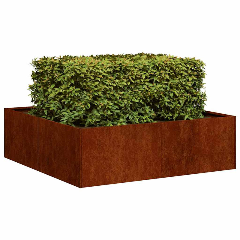 Afbeelding laden in galerijviewer, Vidaxl plantenbak roestig 100x100x30 cm weervast staal
