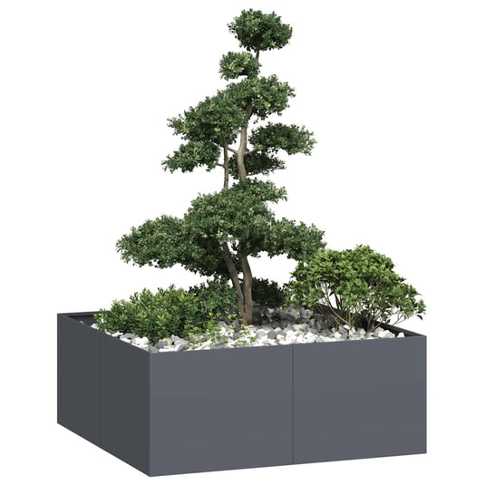 Vidaxl plantenbak 100x100x40 cm staal antracietkleurig