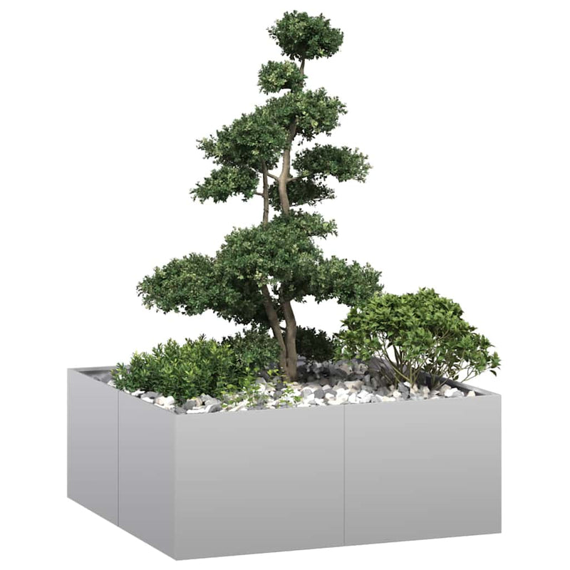 Afbeelding laden in galerijviewer, Vidaxl plantenbak 100x100x40 cm gegalvaniseerd staal
