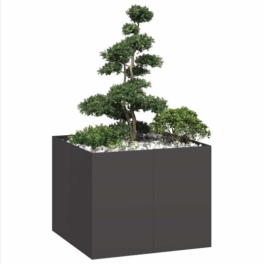 Vidaxl plantenbak 100x100x80 cm staal zwart