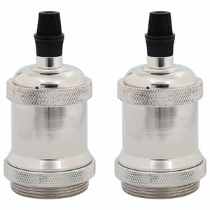 Vidaxl lamphouders 2 st nikkel satijn e27