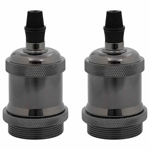 Vidaxl lamphouders 2 st glanzend zwart e27
