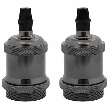 Vidaxl lamphouders 2 st glanzend zwart e27