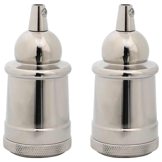 Vidaxl lamphouders 2 st nikkel satijn e27
