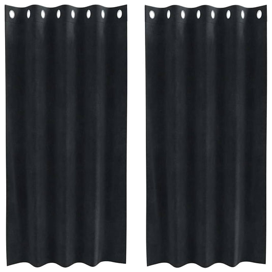 Vidaxl verduisterende gordijnen 2 pcs zwart 140 x 175 cm fluweel
