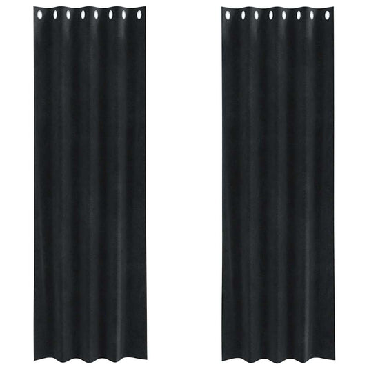 Vidaxl verduisterende gordijnen 2 pcs zwart 140 x 225 cm fluweel