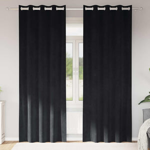 Vidaxl verduisterende gordijnen 2 pcs zwart 140 x 245 cm fluweel