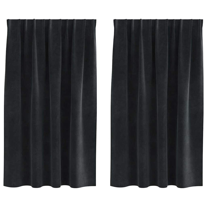 Afbeelding laden in galerijviewer, Vidaxl verduisterende gordijnen 2 pcs zwart 140 x 140 cm fluweel
