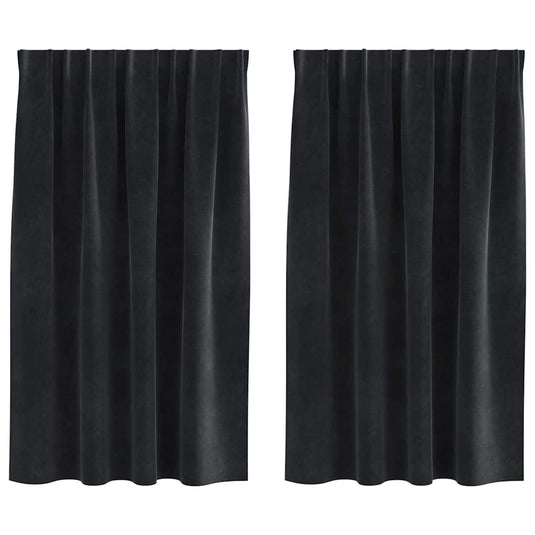 Vidaxl verduisterende gordijnen 2 pcs zwart 140 x 140 cm fluweel