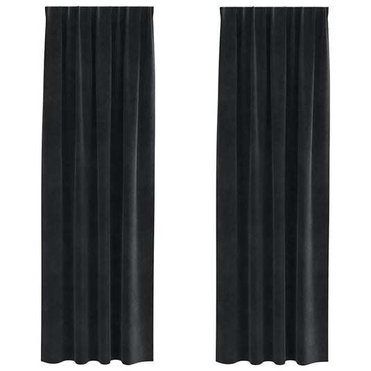 Vidaxl verduisterende gordijnen 2 pcs zwart 140 x 245 cm fluweel