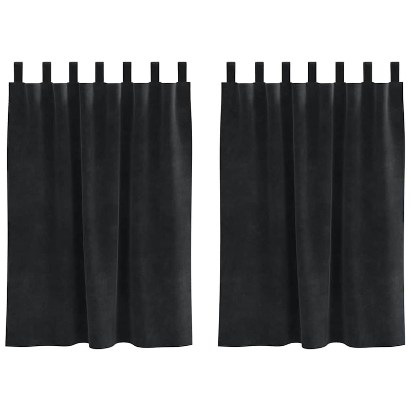 Chargez l'image dans la visionneuse de la galerie, Vidaxl verduisterende gordijnen 2 pcs zwart 140 x 140 cm fluweel
